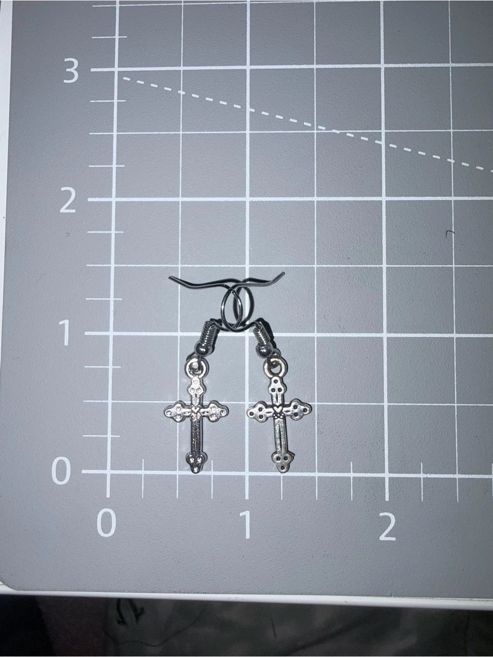 Cross Dangle Earrings in Silver